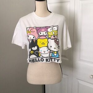 HELLO KITTY Women Customized Crop White Tee | L